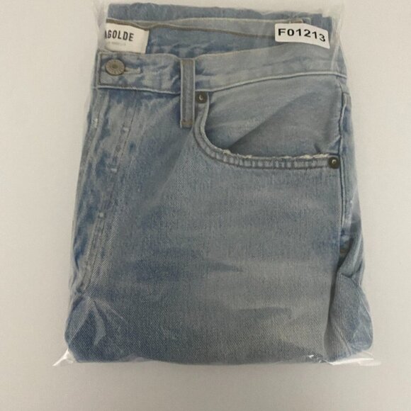 Agolde Riley High Rise Straight Crop Jeans Size 31 Clear Skies Light Wash - Picture 11 of 11